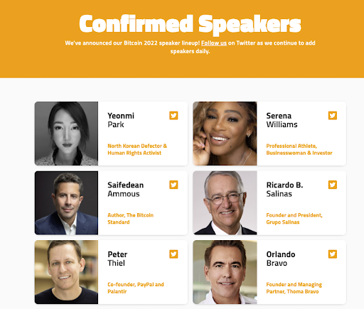 Bitcoin Miami list of speakers