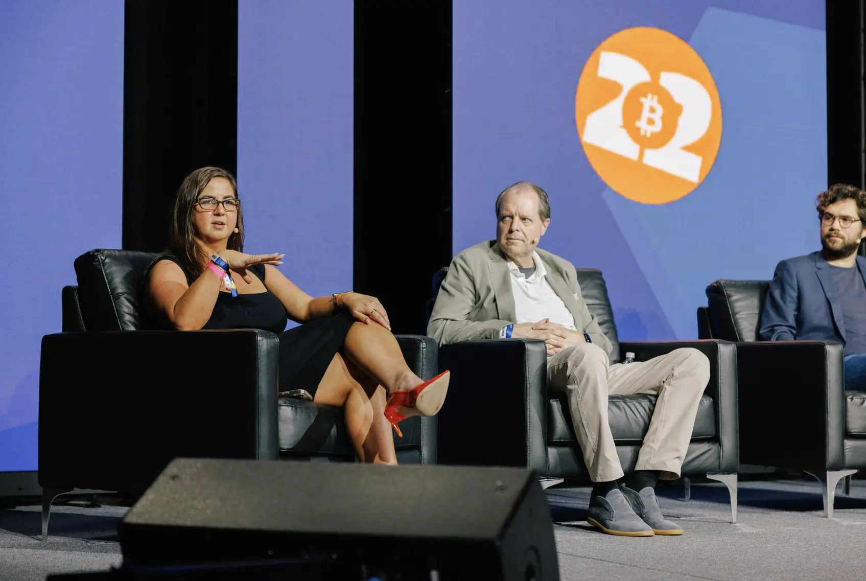 Panelists discussing compliance and regulation at the Bitcoin Miami 2022